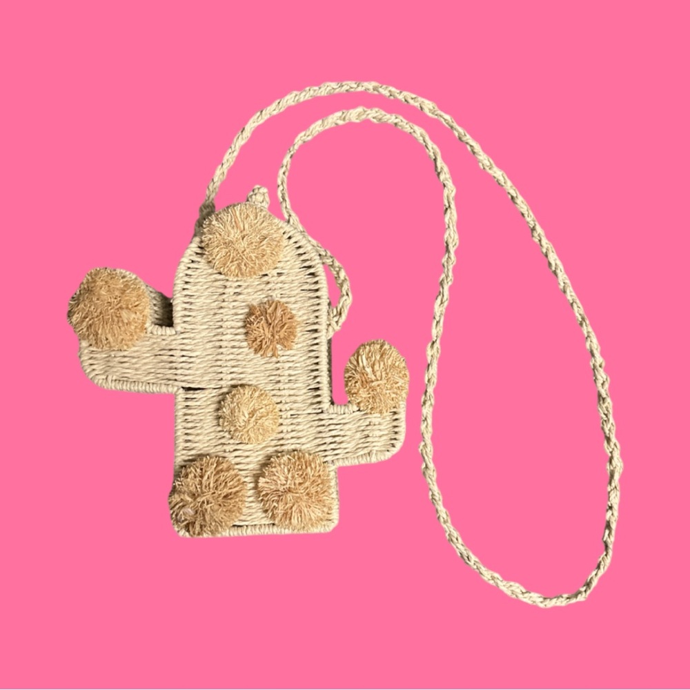 Boho Cactus Pom crossbody bag